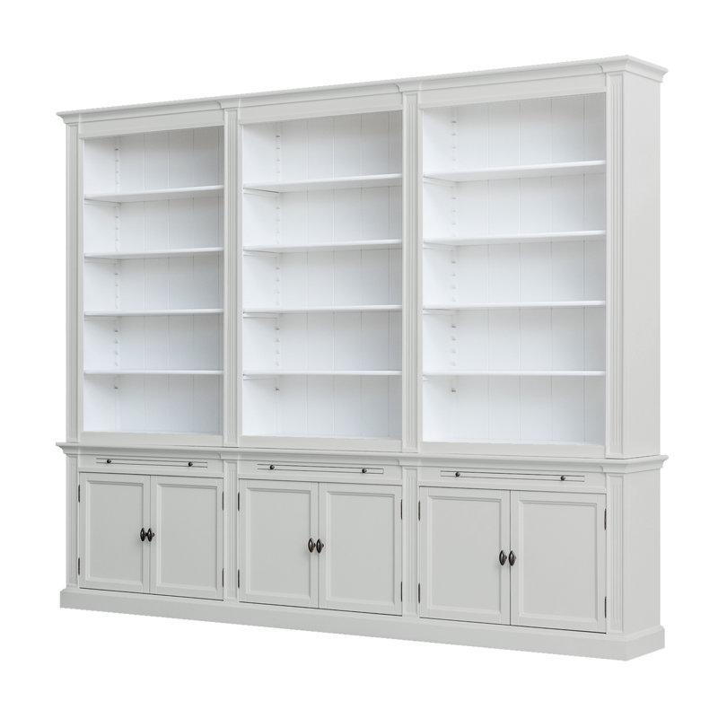 Bodee 240cm H x 300cm W Library Bookcase, Light Grey