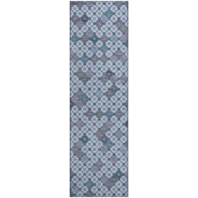Tapis géométrique de qualité supérieure lavable à la machine Ashington AMF1837, Tapis de couloir 2 pi 3 po x 7 pi 6 po