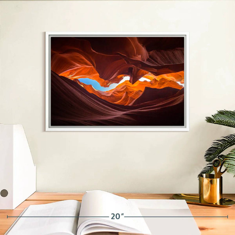 Orange Canyon en Arizona, Cadre flottant blanc, 13 po x 9 po