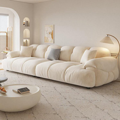 Coussin modulaire beige en polyester