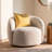 Simona Curved Light Gray Swivel Upholstered Barrel Chair
