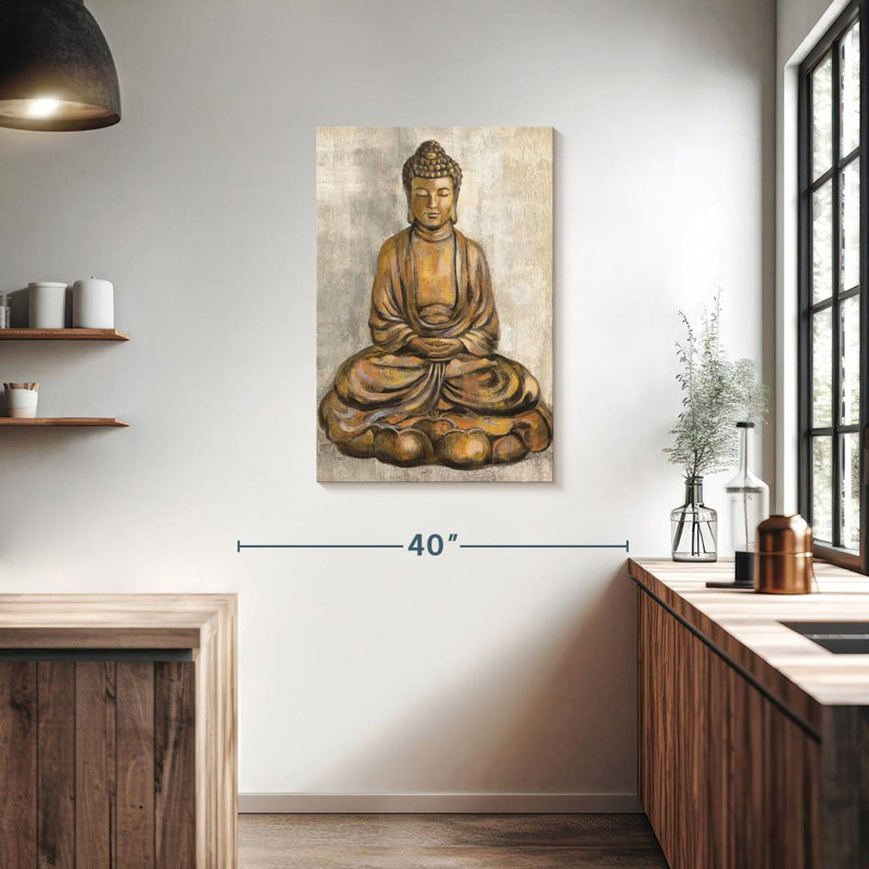 Bouddha en bronze Leisha, H 36 po x l 24 po