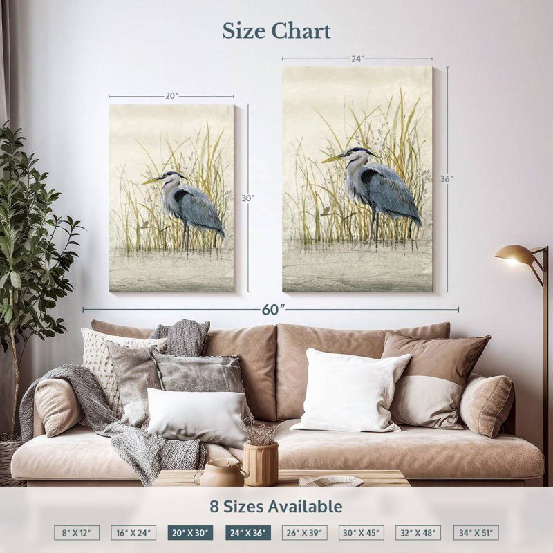 Brampt Heron Sanctuary II, 36" H x 24" W