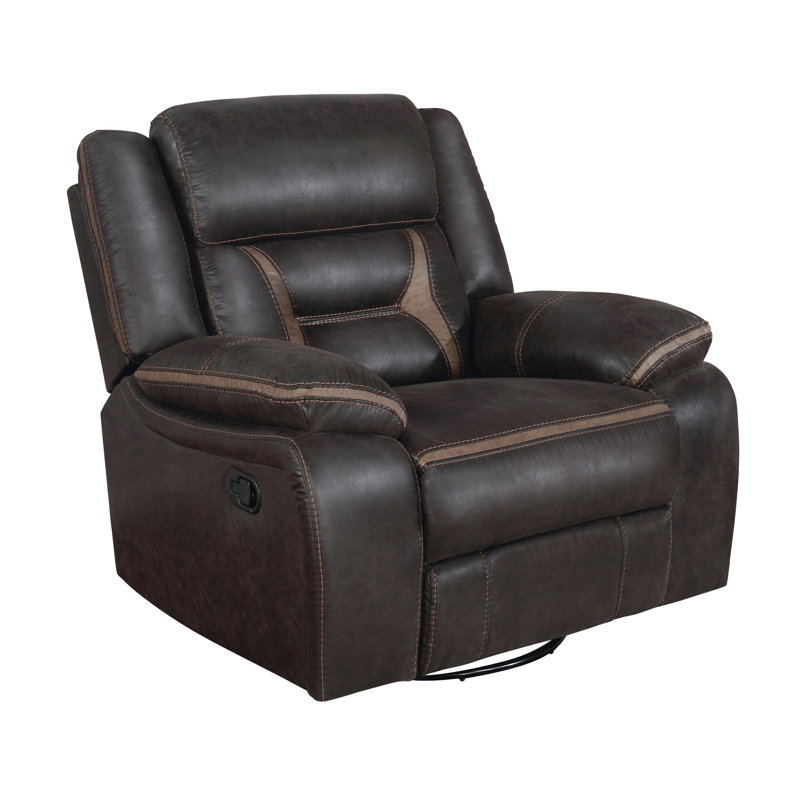 Faux Leather Home Theater Seat, Dark Brown Faux Leather