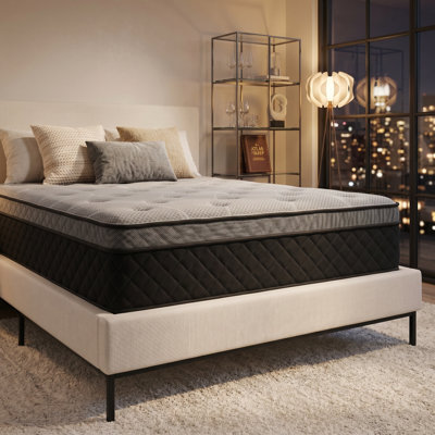 Matelas hybride 12 po avec ressorts ensachés pour un soutien équilibré et un soulagement de la pression, sensation de fermeté moyenne