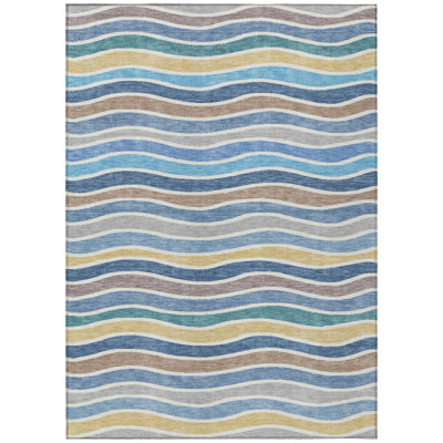 Machine Washable Indoor/Outdoor Micelotta ACN2333 Stripes Rug