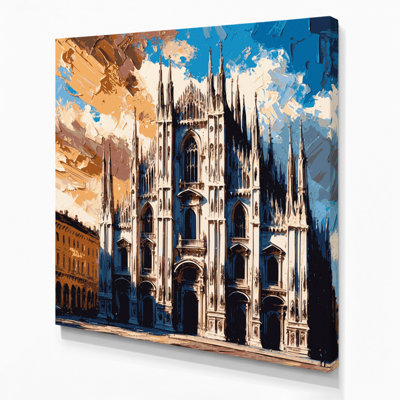 Art mural sur toile beige avec villes en Italie
