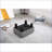 Ottoman Cube Foot Rest, Slate Gray Linen Small Stool for Living Room Entryway | Wood Frame | Black-668471314