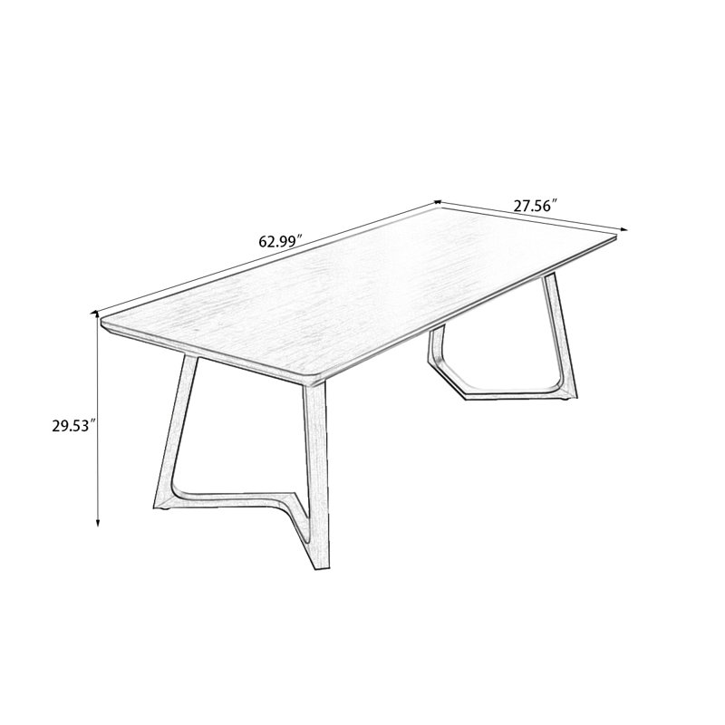Brown Rectangle Solid Wood Dining Tables, 29.53"H x 62.99"L x 27.56"W