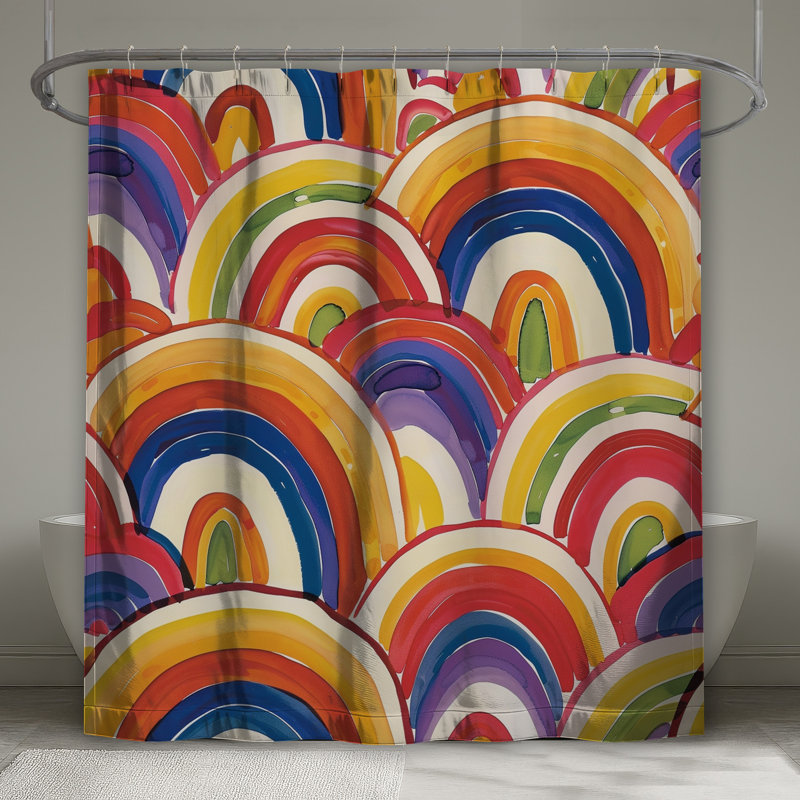 Rideau de douche arc-en-ciel - Bohème abstrait, L 70 po x H 84 po