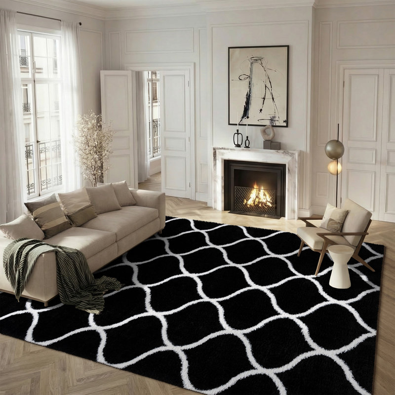 Fiffia Tahoe Shag Performance Geometric Rug, Rectangle 8' x 10'