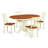 5 Piece Dining Room Furniture Set Includes an Oval Kitchen Table with Butterfly Leaf and 4 Faux Leather Upholstered Dining Chairs, 42x60 Inch, Saddle Brown-1726765771-1705513523-1705513520
