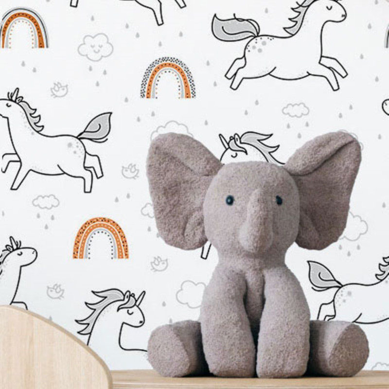 Rouleau de papier peint pelez et collez, L 126 po x l 24 po, Blanc