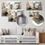 Motif complexe de papillons blancs et gris - décoration murale papillon en métal-1556186297