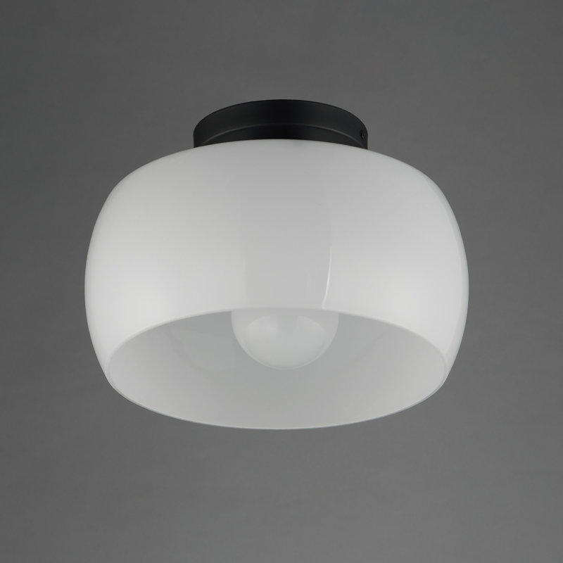 Glazed-Flush Mount, White/Black