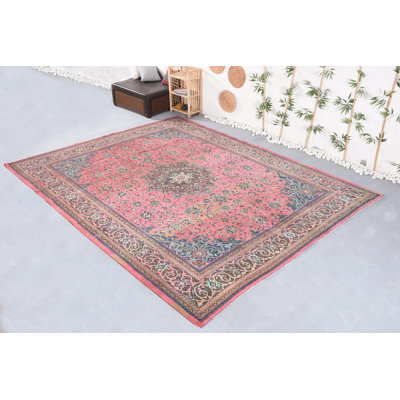 9.5x12.5 ft Oversize Rugs, Turkish Rug, Pink Floor Rugs, Vintage Rugs, Boho Rug, Oushak Rug