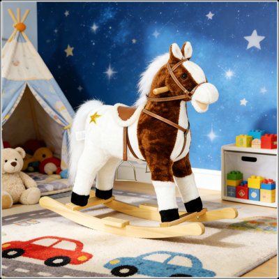 Cheval à bascule interactif pour enfants avec sons réalistes et mouvement fluide pour un jeu et un développement attrayants