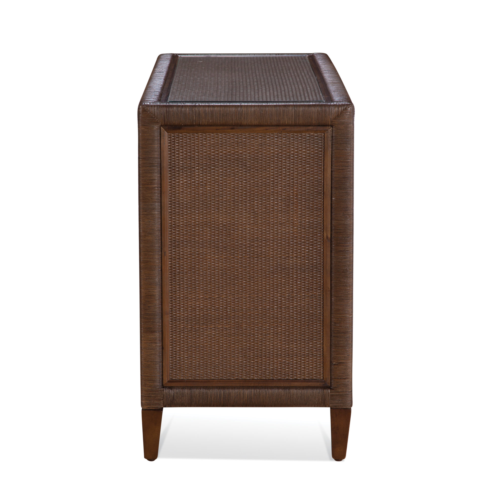 Warwick 6-Drawer 54" W Double Dresser, Hazel, Satin Brass