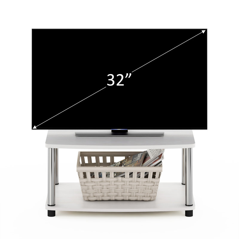 Amritpal TV Stand for TVs up to 24", White Oak/Chrome