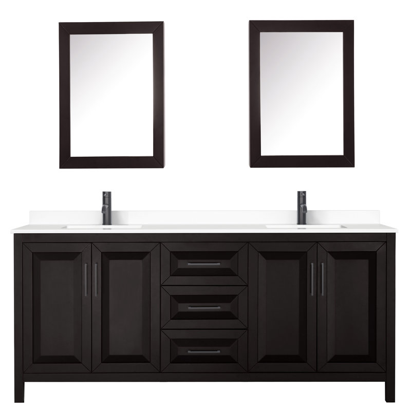 Daria 80'' W Double Vanity, Dark Espresso, Polished Chrome