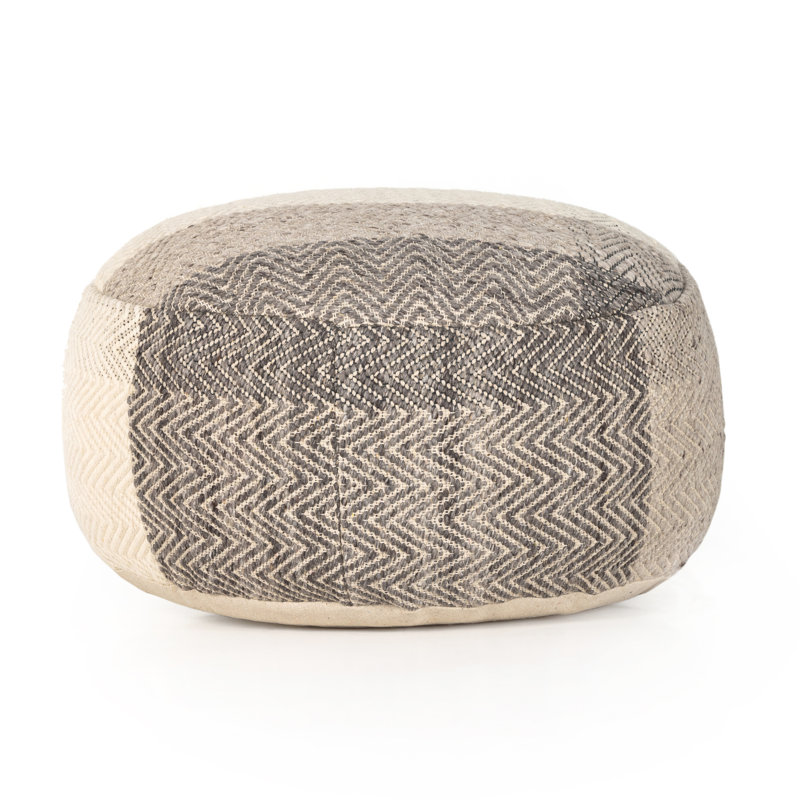 Color Block Round Pouf