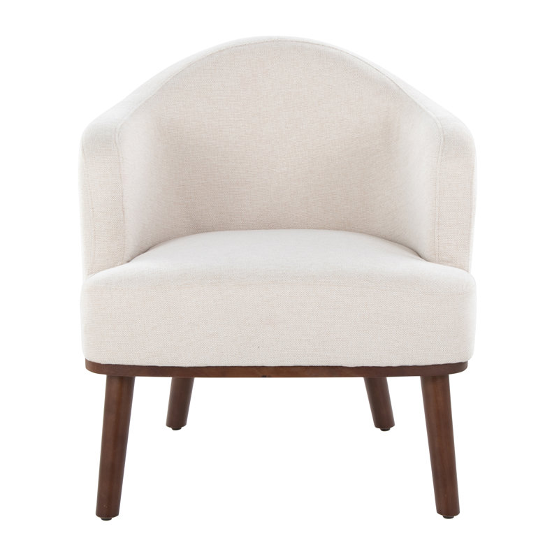 Birmati 26'' Wide Arm Chair, Cream, Walnut