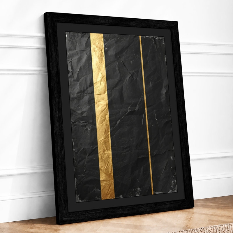 Stone and Gold Industrial - Framed Print, Black, A3 - 42.0 x 29.7 cm