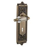Egg & Dart Plate with Decorative Keyhole and Privacy (Bed & Bath) with Parlour Lever