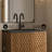 Bosse 24" Freestanding Bathroom Vanity in Brown Oak with Black Sink Top-105940851-105940852-121676151