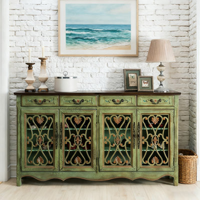 Green Solid Wood Shoe Storage Bench
