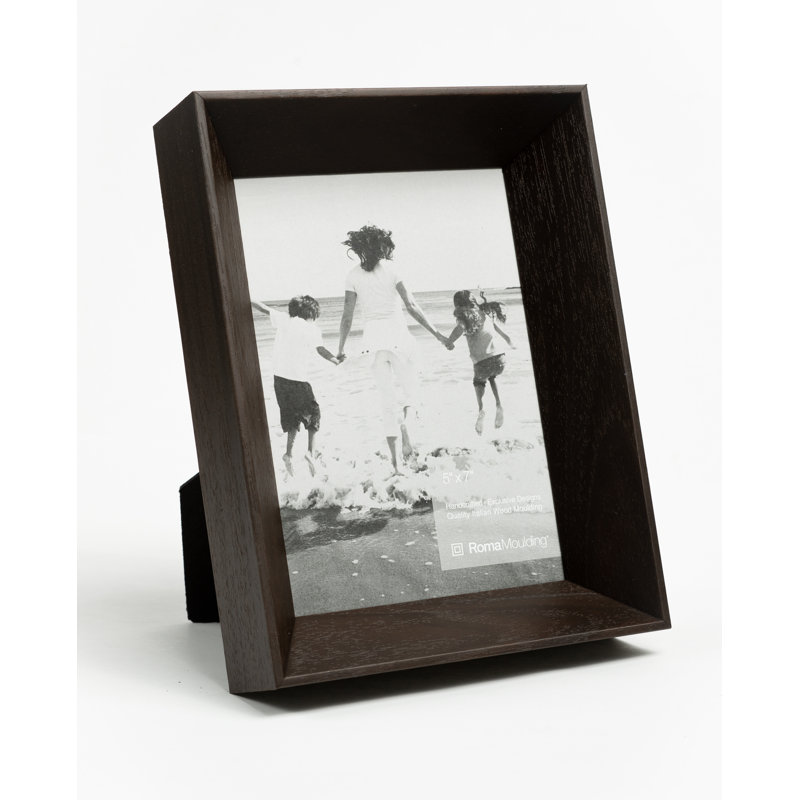 Cadre pour photo simple en bois embossé, 4" x 6", Noyer foncé