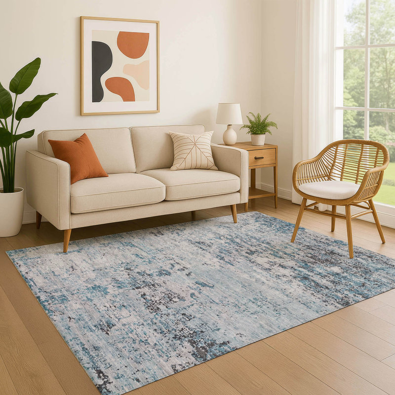 Premium Machine Washable Lubbers AMF1723 Modern Rug, Rectangle 9' x 12'