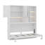 Lit escamotable mural simple avec armoire supérieure, tablettes, lumière et USB-113969892