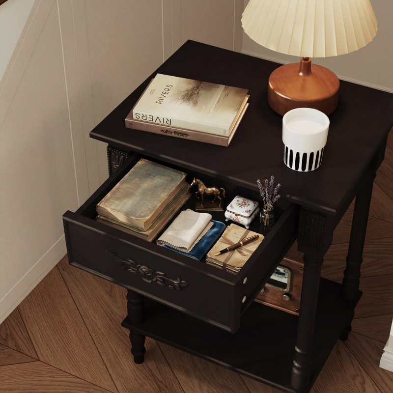 Roman-inspired 19.7" Console Table, Black