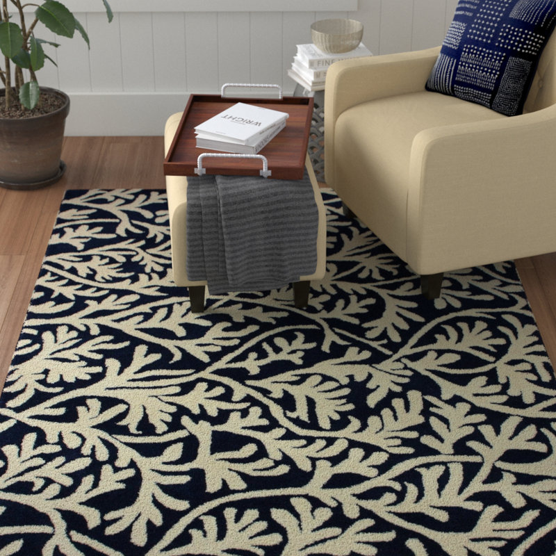 Tapis bleu area Ruth, Rectangle 7 pi 6 po x 9 pi 6 po