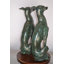 Élégante paire de statues de bronze en bronze à la main - statue de jardin coulée à la main Thedford, L 12 po x l 12 po x H 35 po