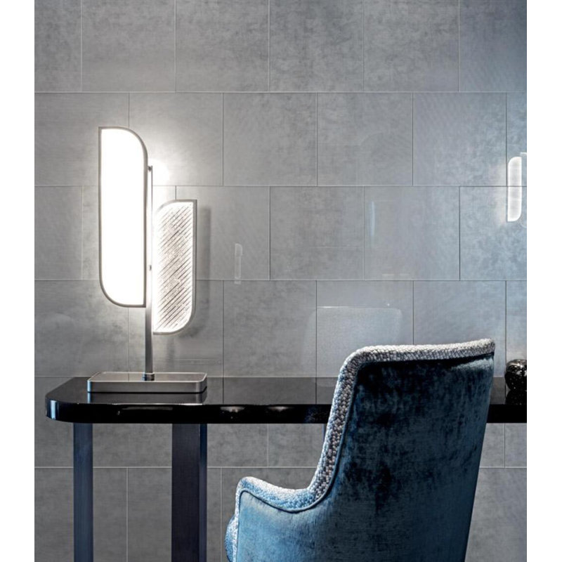 Eris Gray 23.38" x 23.38" Decorated Glass Tile