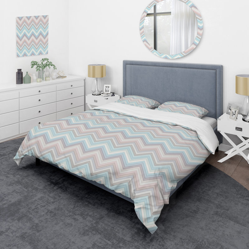 Polyester Chevron / Zig Zag Duvet Cover Set