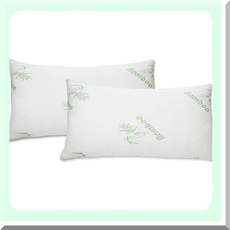 Luxury DreamCloud Memory Foam Pillow Set - Hypoallergenic Queen Pillows with Outer Fabric Covering for Ultimate Comfort and Support (2-Pack)