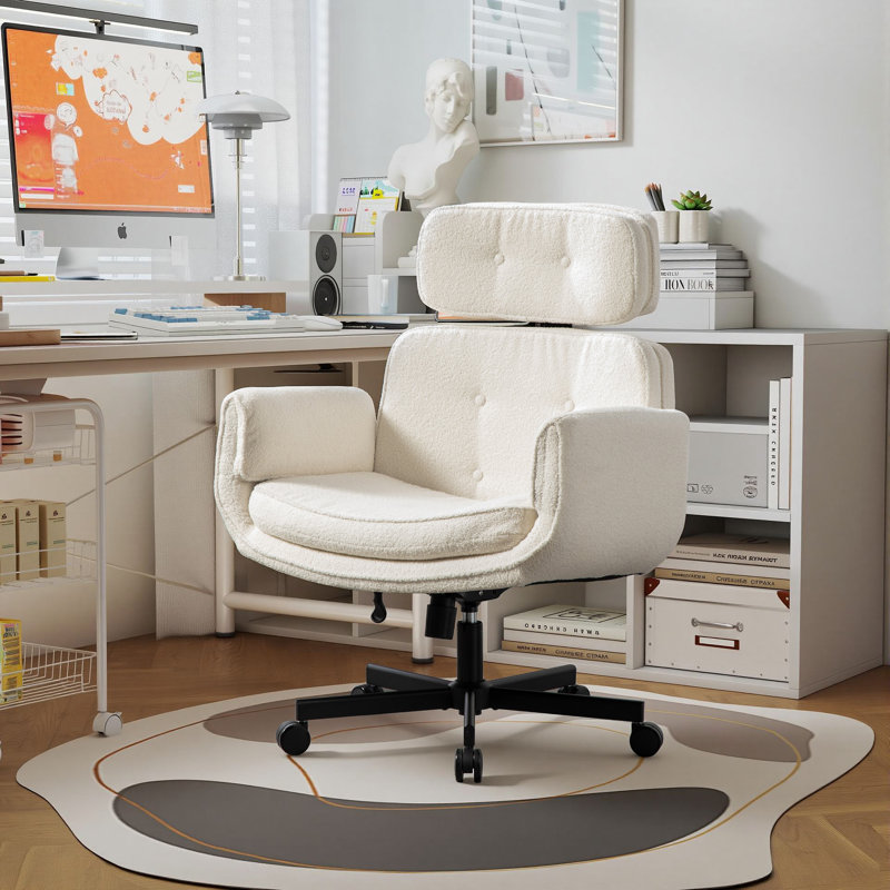 33.9" W Ergonomic Office Chair, Modern Adjustable Height  Computer Desk Chair