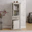Armoire de rangement, moderne, vitrée, porte vitrée, haute avec portes et tablettes - Buffet autoportant polyvalent avec tiroir-209124354