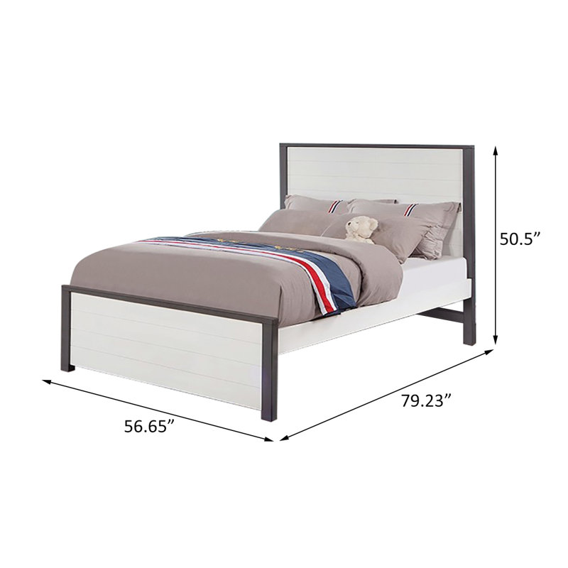 Full Bed, White/Gray, Full