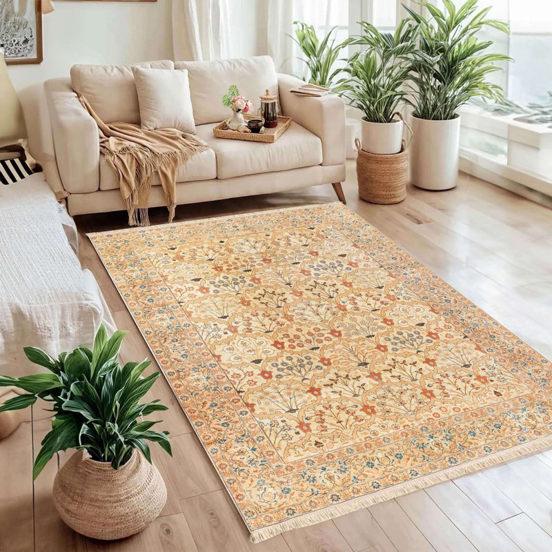 Tapis botanique traditionnel chaleureux