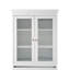 Grande armoire de salle de bain moderne avec 2 portes en verre à fermeture douce, 3 tiroirs et 2 tablettes réglables-1278998936