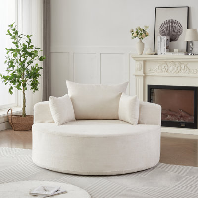 Canapé-lit simple 55 po en chenille éponge, sans assemblage requis, fauteuil-lit moderne moelleux pour le salon, la chambre à coucher, le salon et la salle de projection (pas une chaise pivotante)