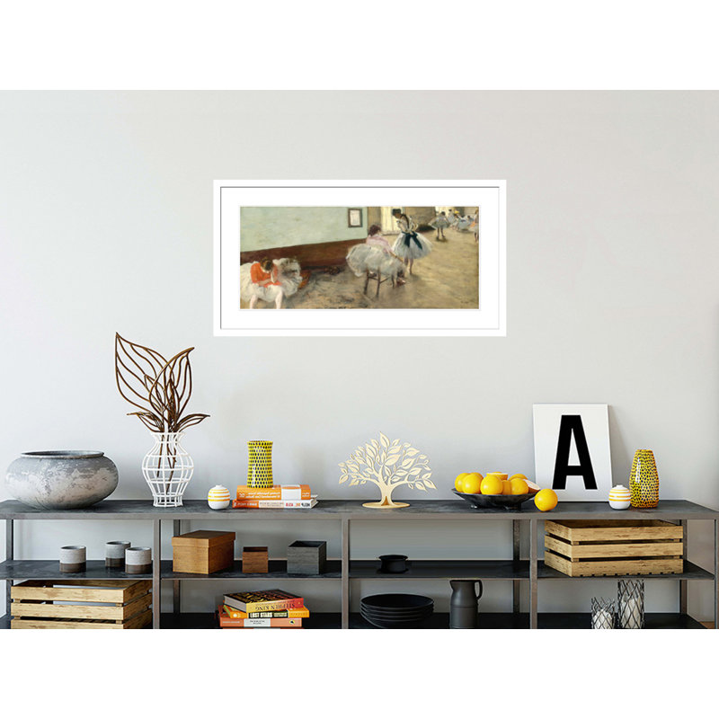 «The Dance Lesson» par Edgar Degas, impression giclée encadrée, H 22,12 po x l 41,5 po