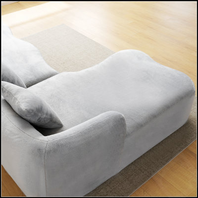 Canapé modulaire en L à compression complète avec méridienne incurvée, canapé modulaire en chenille, haute densité pour le salon en appartement