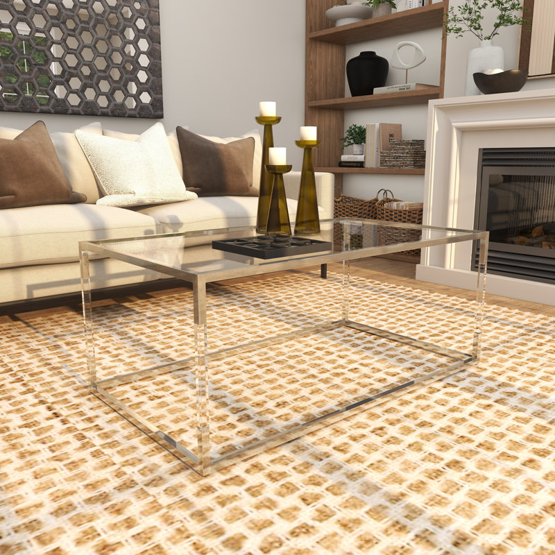 Table basse en acrylique en forme de cube Nichalaus
