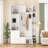 American Style 4-in-1 Hall Tree with Padded Bench, 4 Hooks, and Adjustable Storage Shelves-129025632