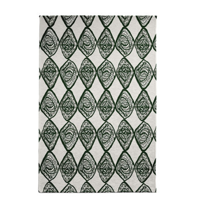 Tapis géométrique vert foncé